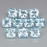 Sky blue 12.98ct cushion cut Topaz set