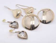 Group Lot of Vintage Sterling Silver Earrings