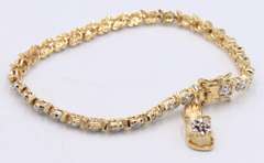 Group Lot of 3 Vintage Sterling Silver Cubic Zirconia Bracelets