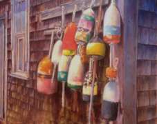 Lobster Buoys Original Art by Richard Friedman