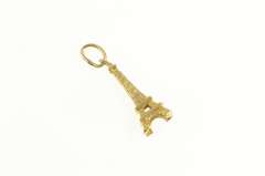 14K Yellow Gold 3D Eiffel Tower Paris France Travel Charm/Pendant