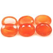 Vivid orange 13.68ct untreated oval cut Carnelian set