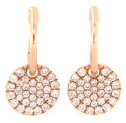 New Gabriel & Co Pave Diamond Disc Dangle Hoop Earrings