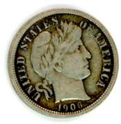1906 Barber Dime