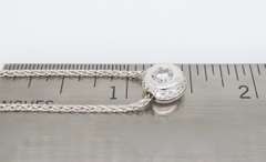 18k White Gold Bezel Set Diamond Pendant Necklace
