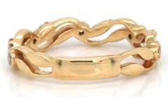 Gabriel & Co Yellow Gold Diamond Wave Band