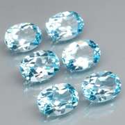 6 piece 9.73ct glittering sky blue Topaz set