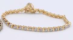 Group Lot of 3 Vintage Sterling Silver Cubic Zirconia Bracelets