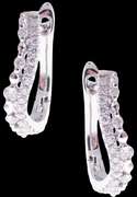 Undulating Double Row Diamond 18k White Gold Earrings