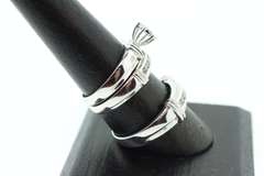 14K WHITE GOLD AND DIAMOND TRIO SET