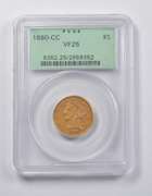 VF25 1880-CC $5 Liberty Head Gold Half Eagle PCGS