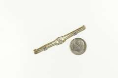 14K Yellow Gold Art Deco Diamond Syn. Sapphire Filigree Pin/Brooch