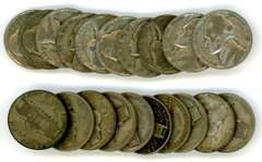 20 Silver War Nickels