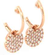 New Gabriel & Co Pave Diamond Disc Dangle Hoop Earrings