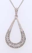 Vintage Sterling Silver Cubic Zirconia Pendant on Chain
