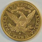 Prooflike better date 1893-S US $5 Liberty Gold Piece