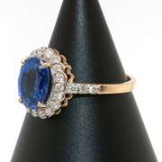 Attractive Sapphire and Diamond 14kt Ring