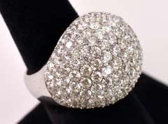 Delightful 5.00 Carat Diamond Dome Ring in 14K White Gold