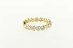 14K Yellow Gold Heart CZ Eternity Anniversary Stackable Band Ring
