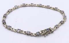 Group Lot of 3 Vintage Sterling Silver Cubic Zirconia Bracelets