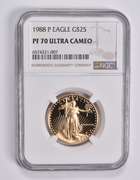 PF70 UCAM 1988-P $25 American Gold Eagle 1/2 Oz. .999 Fine Gold NGC