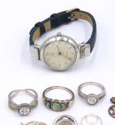Group Lot of Vintage Sterling Silver Jewelry and Watch