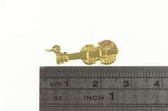 14K Yellow Gold Vienna Austria Violin Enamel Souvenir Charm/Pendant