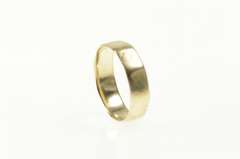 10K Yellow Gold Victorian Worn Squared 5.1mm Etched Band Ring