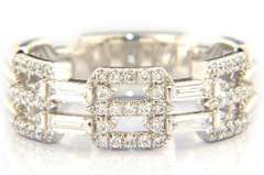 Gabriel & Co Baguette with Cushion Pave Station Band