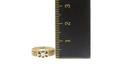 10K Yellow Gold Victorian Diamond Ornate Etched Scroll Baby Ring