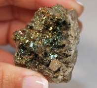 Gorgeous color! 340ct Pyrite in matrix
