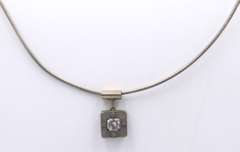 Vintage Sterling Silver Cubic Zirconia Pendant on Chain