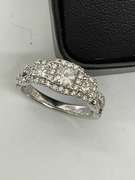 CERTIFIED NEIL LANE 14K WHITE GOLD AND DIAMOND RING