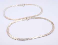 Group Lot of 2 Italian Vintage Sterling Silver Bracelets