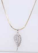 Vintage Sterling Silver Wing Pendant on Chain