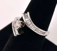Ravishing Diamond Swirl Ring in 14K White Gold