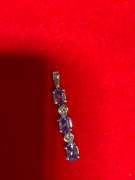 14K WHITE GOLD , DIAMOND AND TANZANITE PENDANT