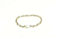 10K Yellow Gold 0.30 Ctw Diamond Two Tone X Link Tennis Bracelet