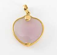 Lavander Jade Heart in 14k Bezel