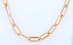 Attractive Yellow Gold Paperclip Necklace