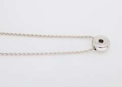 18k White Gold Bezel Set Diamond Pendant Necklace