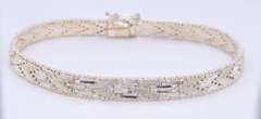 Vintage 925 Sterling Silver Signed Fancy Bracelet