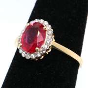 Grand Ruby and Diamond 14kt Ring