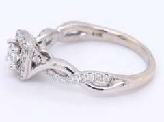 Incredible White Gold Princess Cut Diamond Twisted Engagement Ring with Band