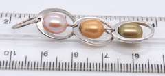 925 Sterling Silver Pearl Dangle Earrings and Multi Gemstone Bracelet