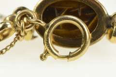 Gold Filled Ancient Egyptian Scarab Beetle Carved Stone Bracelet