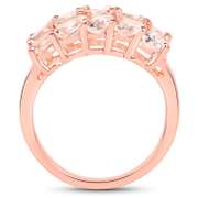Plated 14KT Rose Gold 3.30ctw Morganite Ring