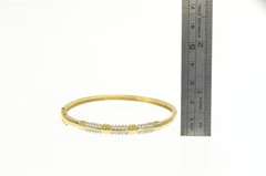 14K Yellow Gold 0.50 Ctw Diamond Cluster Banded Oval Bangle Bracelet