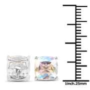 Plated Rhodium 4.20ctw Rainbow White Mystic Quartz Earrings