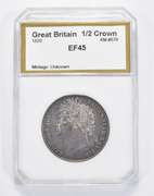 EF45 1820 Great Britain 1/2 Crown - Graded PCI